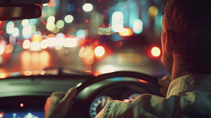Car interior at night representing the legal complexity of drug related DUI cases in Maryland